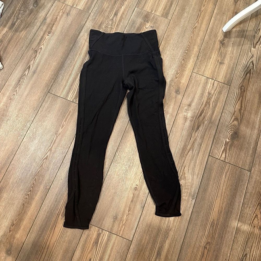 Athleta Black Small Open Seam High Waisted Leggings